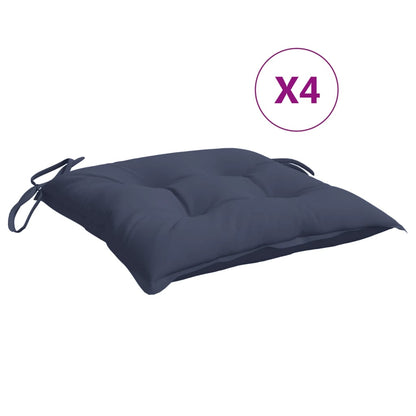 Cuscini per Sedia 4 pz Blu Marino 40x40x7 cm in Tessuto Oxford | homemem39