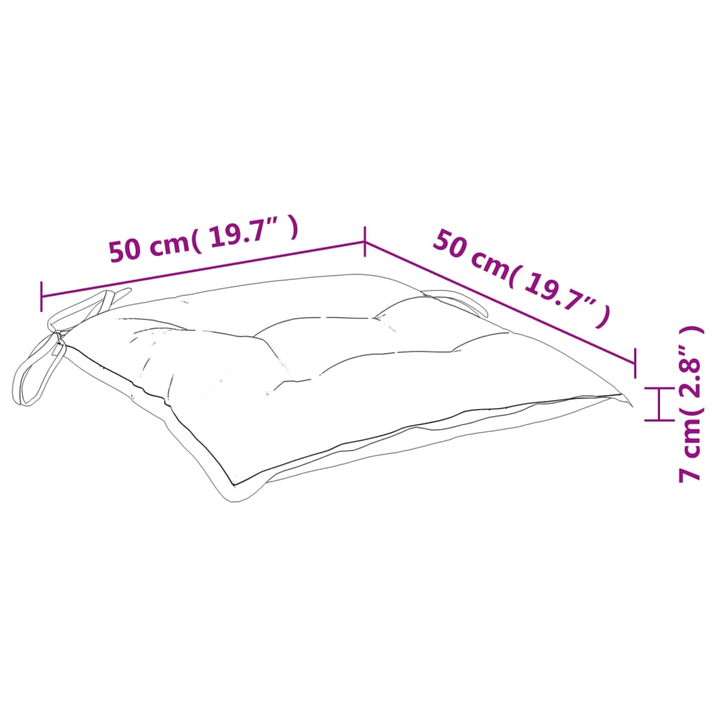 Cuscini per Sedia 2 pz Blu Marino 50x50x7 cm in Tessuto Oxford