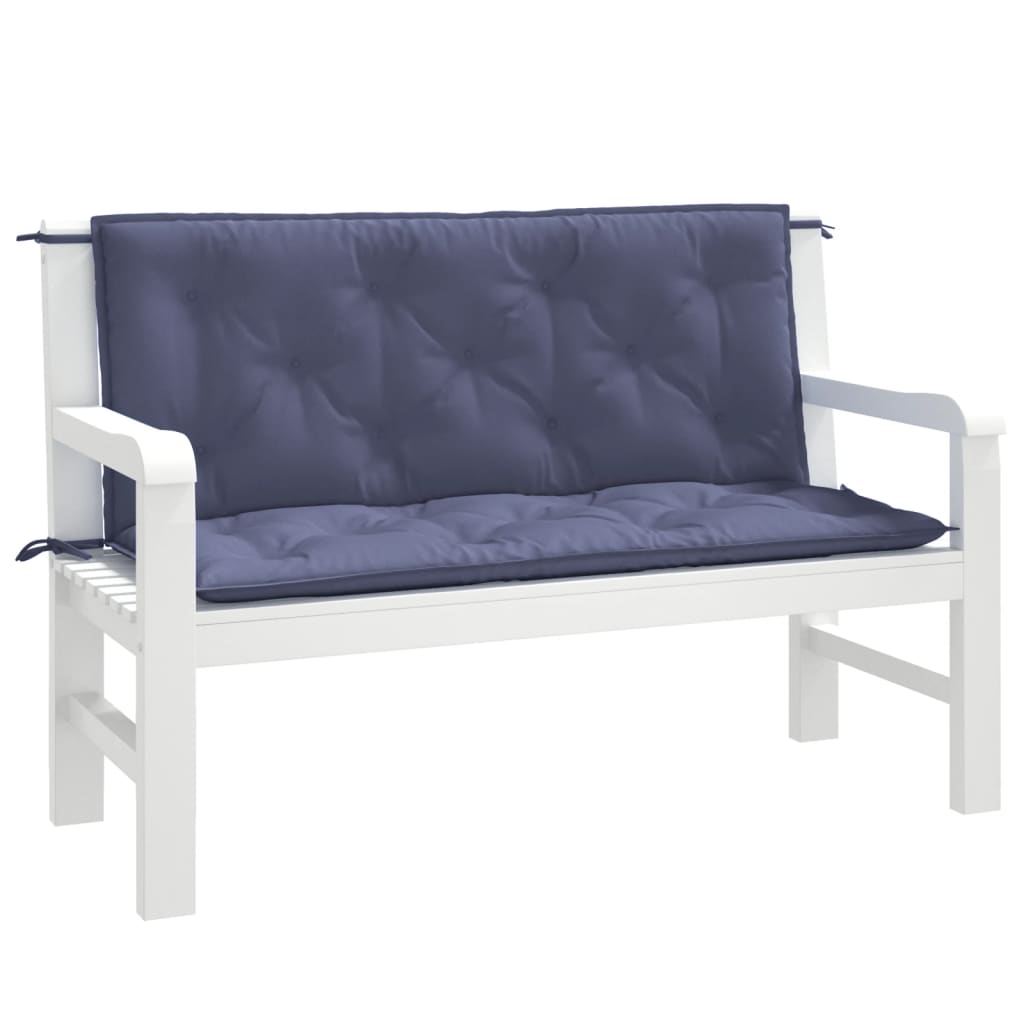 Cuscini per Panca 2 pz Blu Marino 120x50x7cm in Tessuto Oxford | homemem39