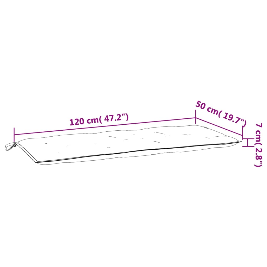Cuscini per Panca 2 pz Blu Marino 120x50x7cm in Tessuto Oxford | homemem39