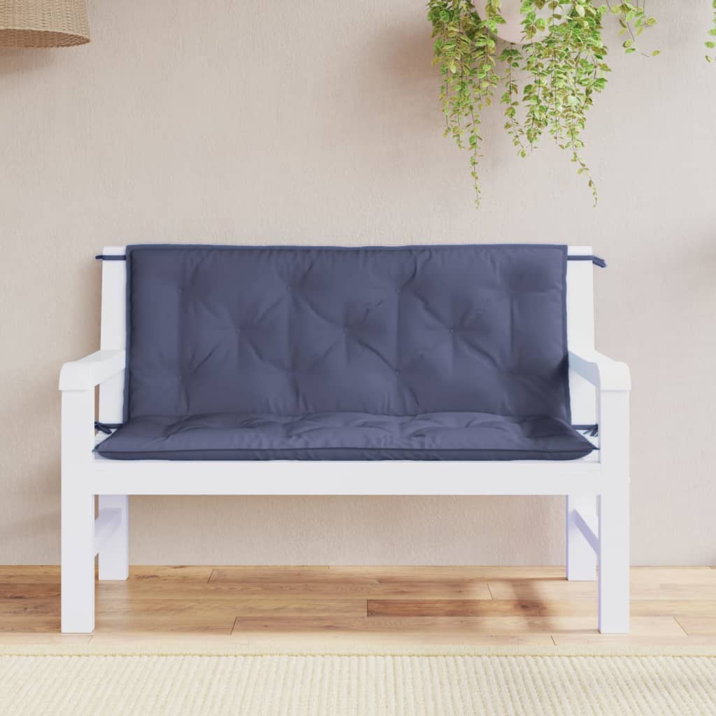 Cuscini per Panca 2 pz Blu Marino 120x50x7cm in Tessuto Oxford | homemem39