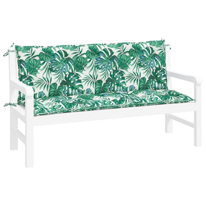 Cuscini Panca Giardino 2 pz a Foglie 150x50x7 cm Tessuto Oxford