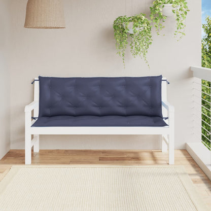 Cuscini per Panca 2 pz Blu Marino 150x50x7 cm in Tessuto Oxford