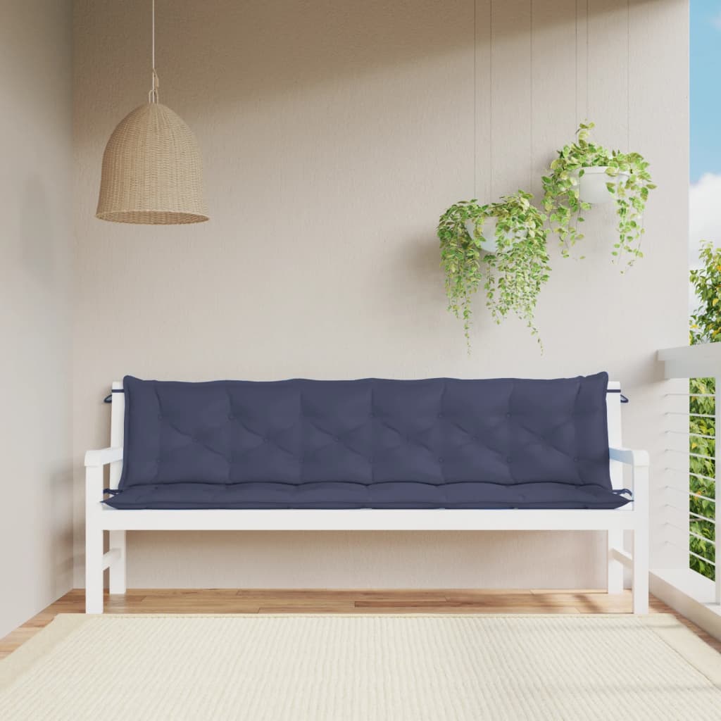 Cuscini per Panca 2 pz Blu Marino 200x50x7 cm in Tessuto Oxford - homemem39