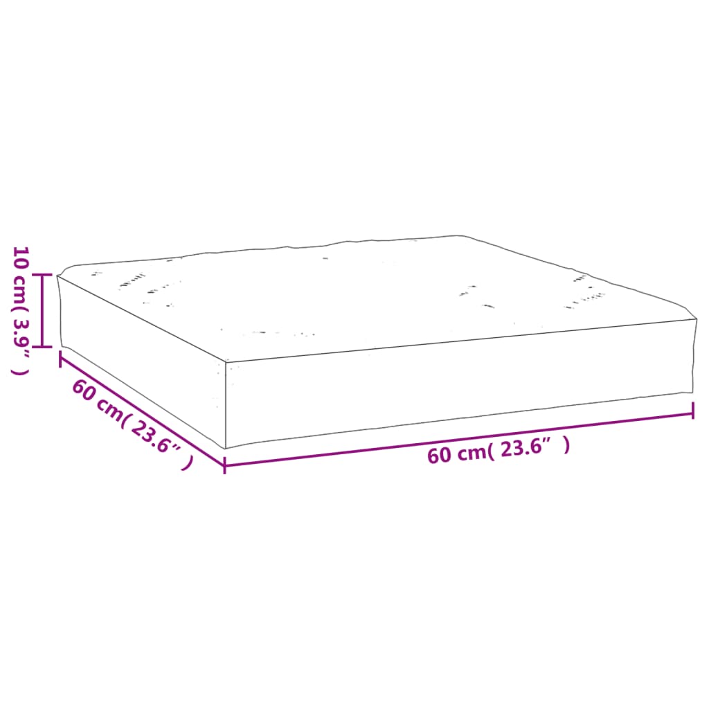 Cuscino Pallet Motivo a Foglie 60x60x10 cm in Tessuto Oxford