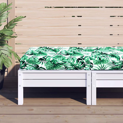 Cuscino Pallet Motivo a Foglie 60x60x9,5 cm in Tessuto Oxford