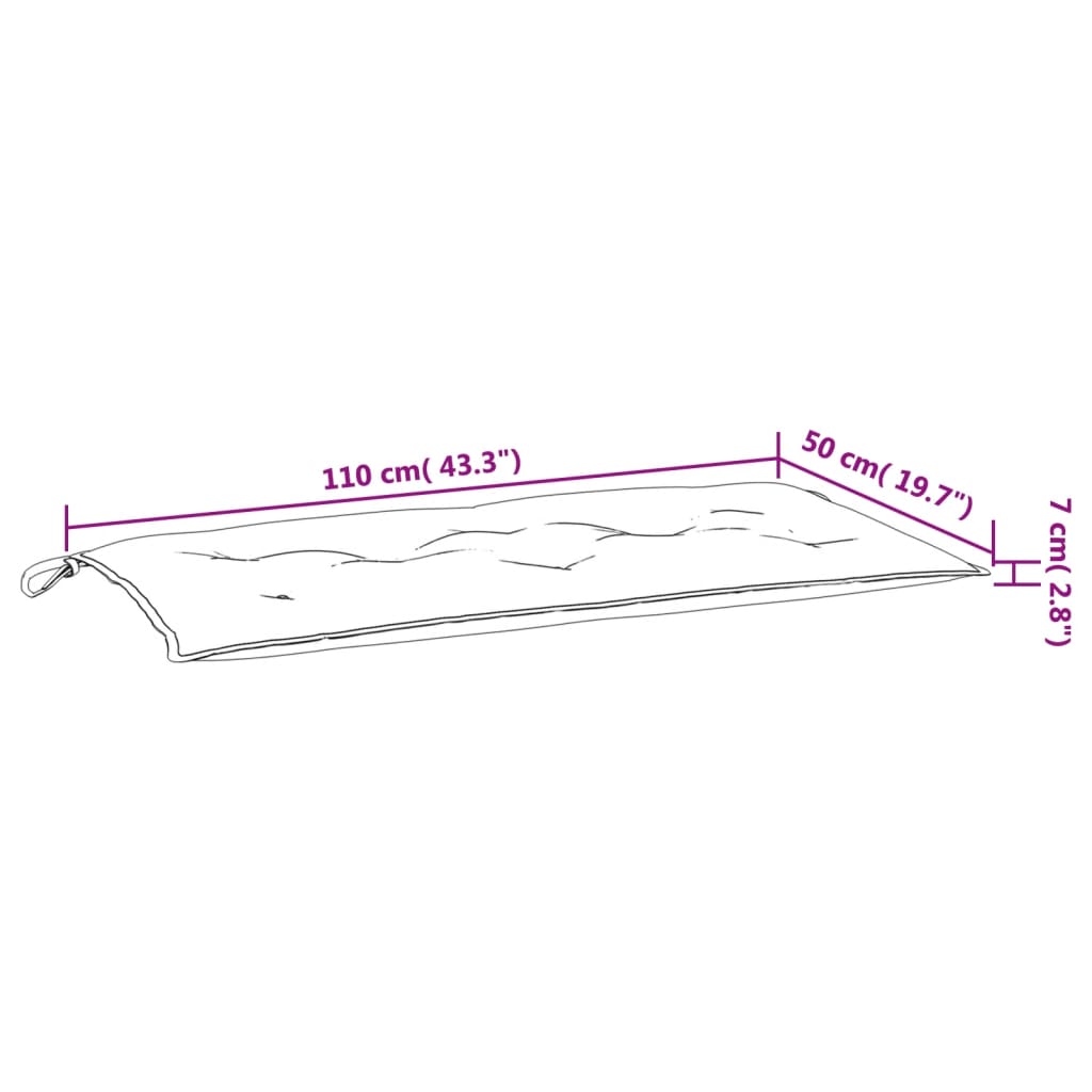 Cuscino Panca Giardino a Foglie 110x50x7 cm in Tessuto Oxford - homemem39