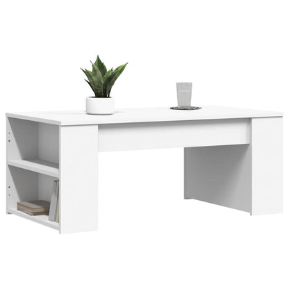 Tavolino da Salotto Bianco 102x55x42 cm in Legno Multistrato | homemem39