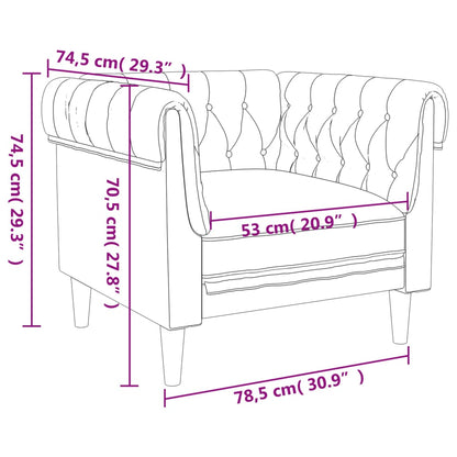 Hellgrauer Chesterfield-Sessel aus Stoff