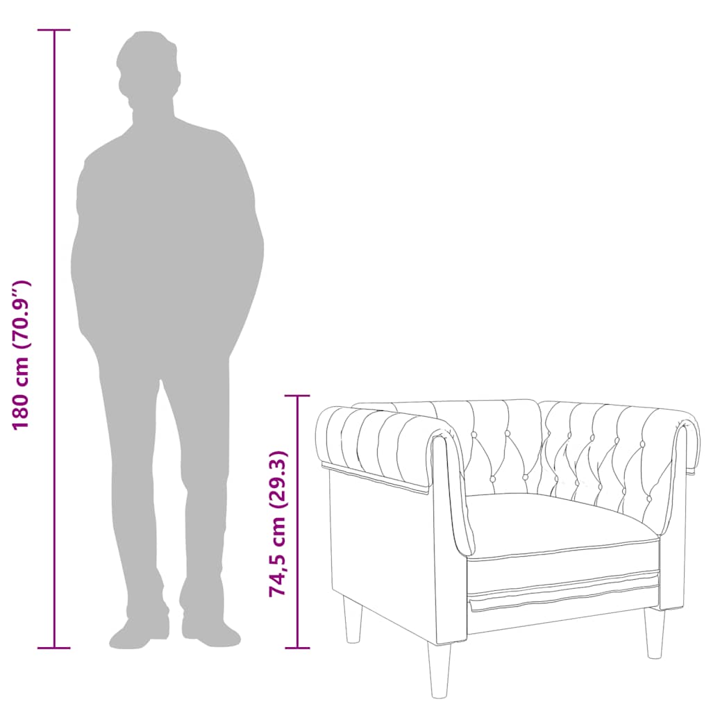 Poltrona Chesterfield Nera in Tessuto - homemem39