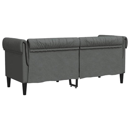Divano Chesterfield a 2 Posti Grigio Scuro in Tessuto - homemem39