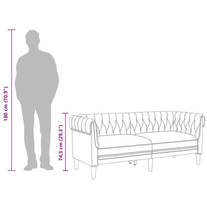 Divano Chesterfield a 2 Posti Marrone Scuro in Tessuto - homemem39