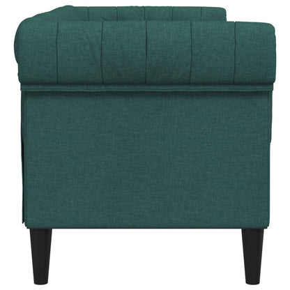 Divano Chesterfield a 2 Posti Verde Scuro in Tessuto