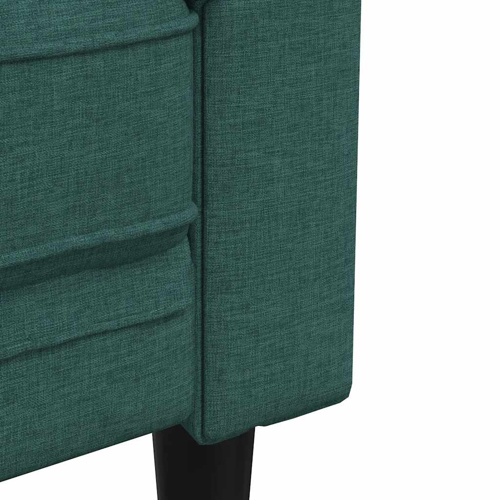 Divano Chesterfield a 2 Posti Verde Scuro in Tessuto - homemem39