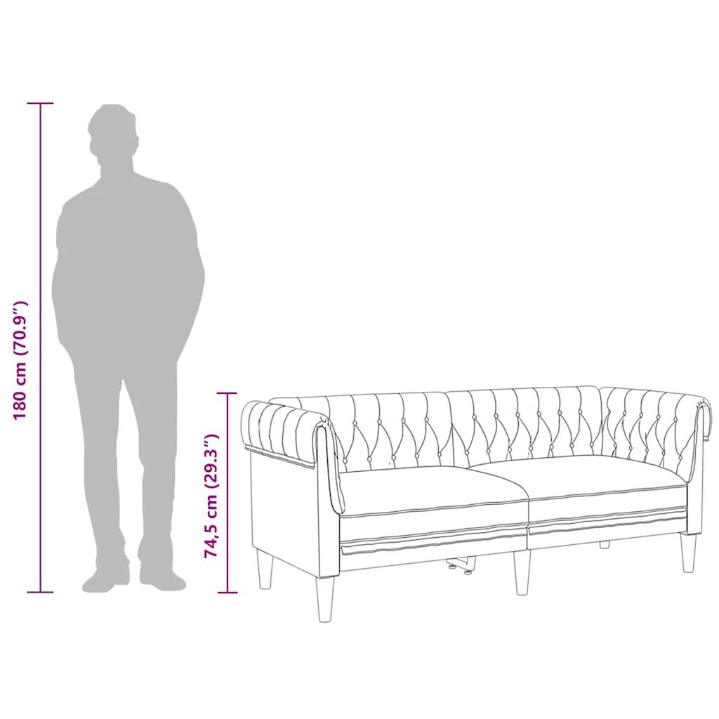 Divano Chesterfield a 2 Posti Verde Scuro in Tessuto - homemem39