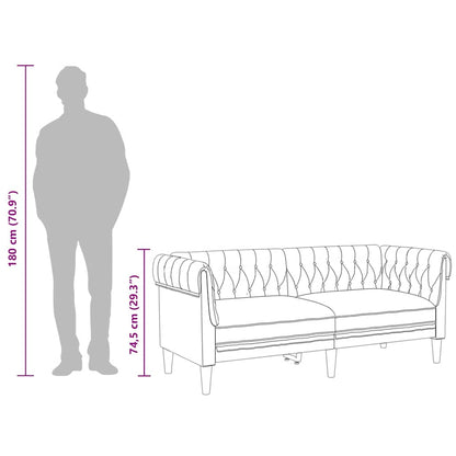 Divano Chesterfield a 2 Posti Blu in Tessuto - homemem39