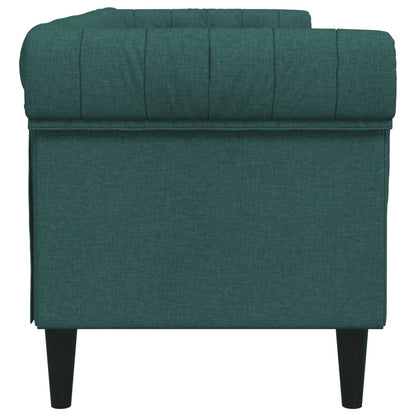 Divano Chesterfield a 3 Posti Verde Scuro in Tessuto