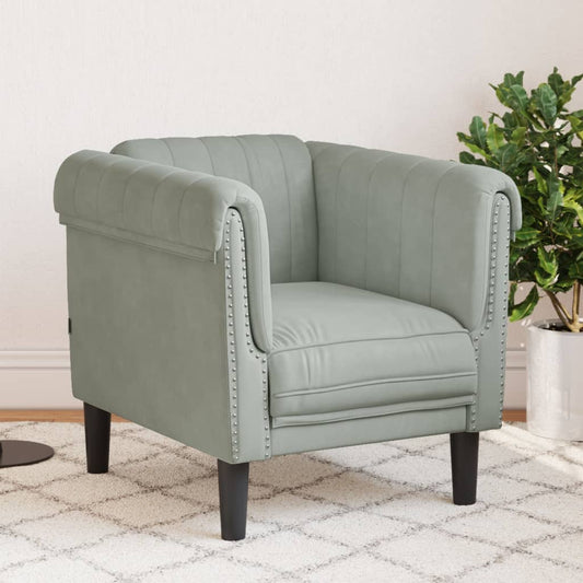 Light Gray Velvet Armchair