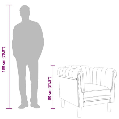 Poltrona Marrone in Similpelle Scamosciata