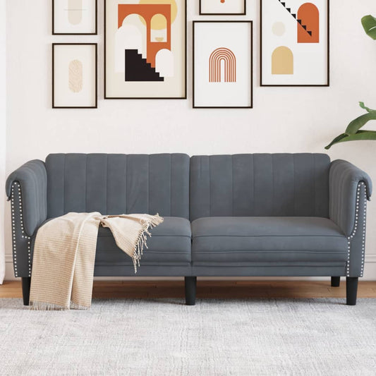 2 Seater Sofa in Dark Gray Velvet