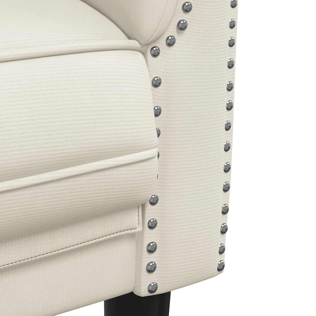 Divano a 2 Posti Crema in Velluto - homemem39