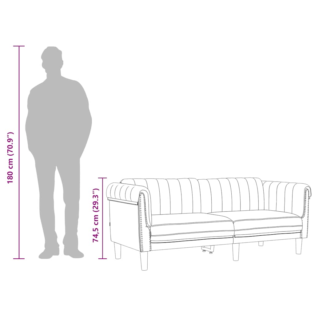 Divano a 2 Posti Marrone in Similpelle Scamosciata - homemem39