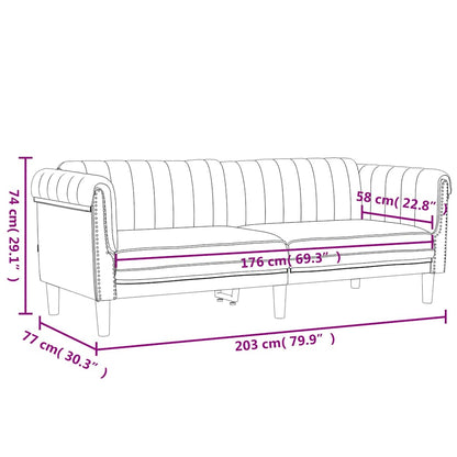 Divano a 3 Posti Rosa in Velluto - homemem39