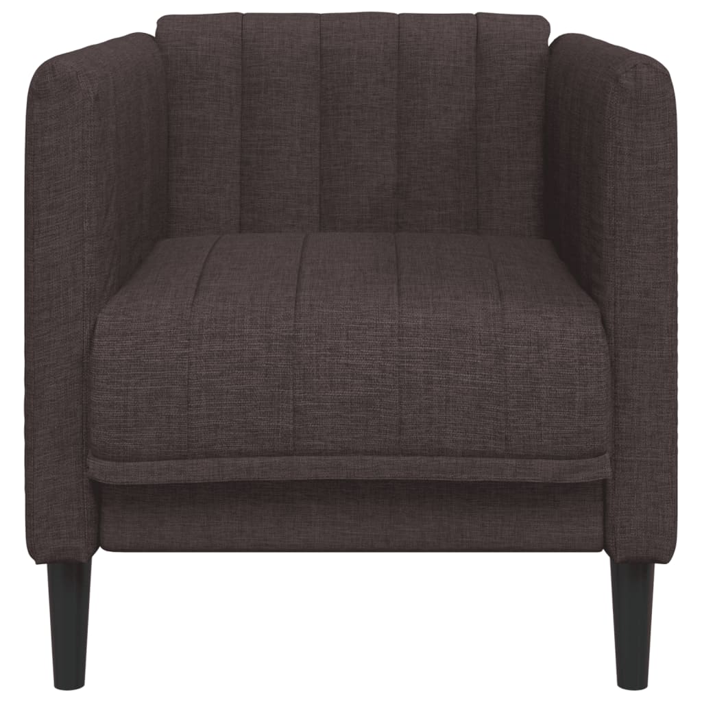 Dark Brown Armchair in Fabric