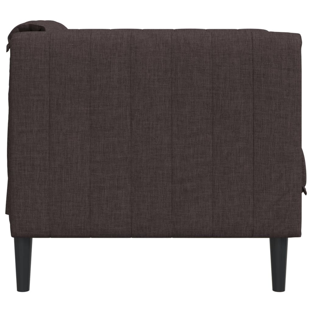 Dark Brown Armchair in Fabric