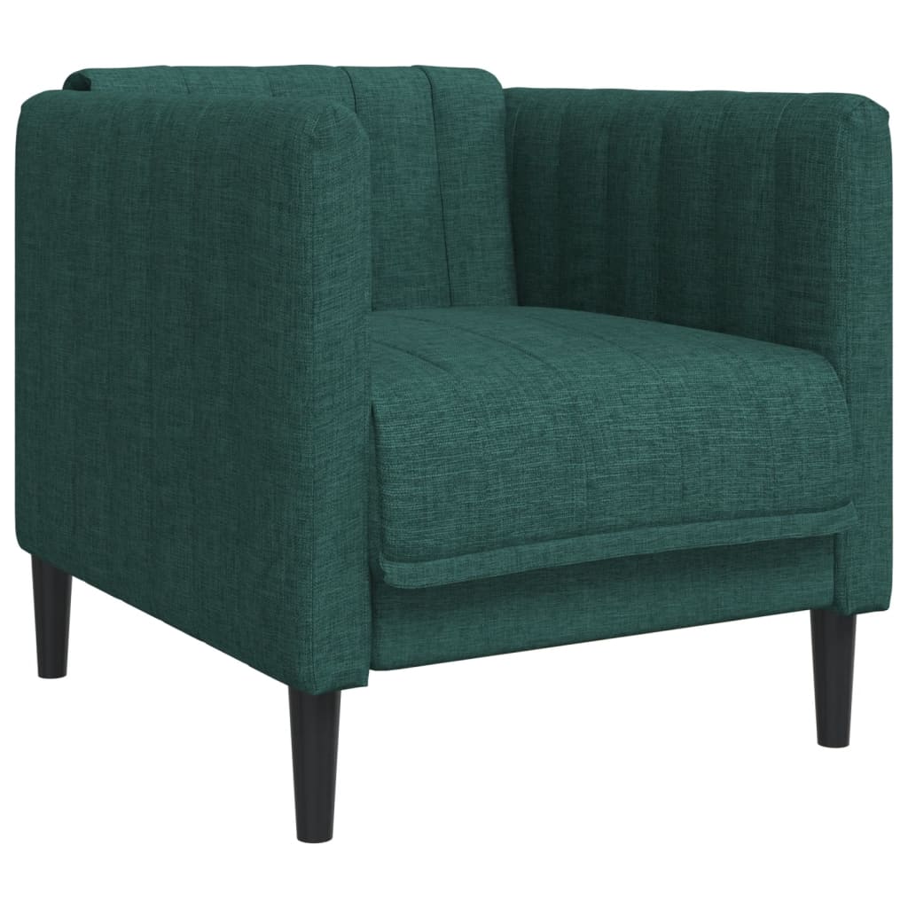 Dark Green Armchair in Fabric