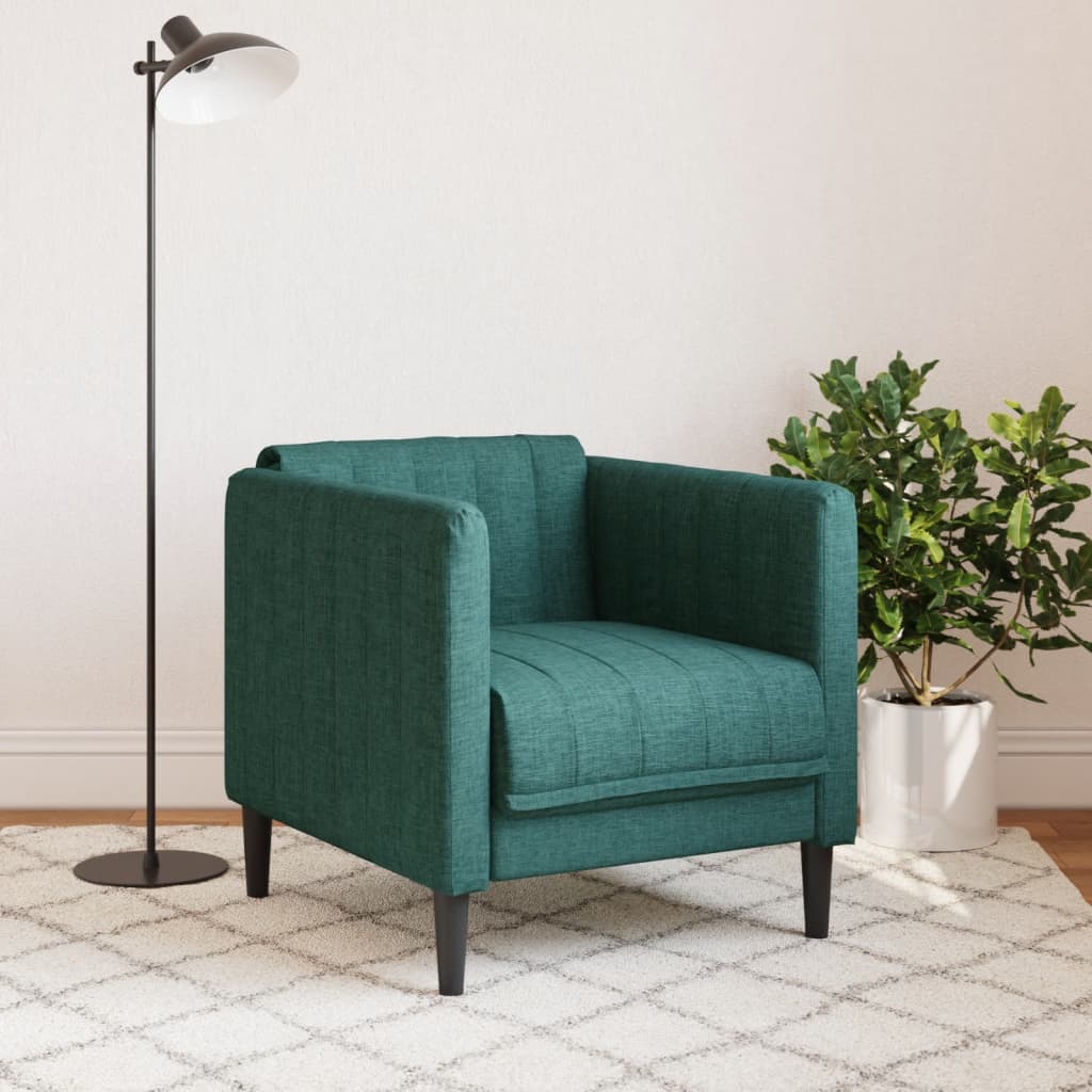 Dark Green Armchair in Fabric