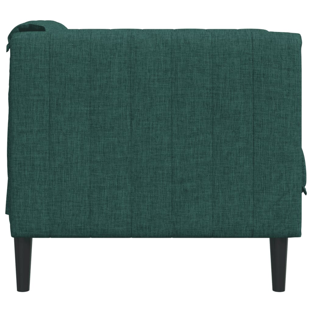 Dark Green Armchair in Fabric