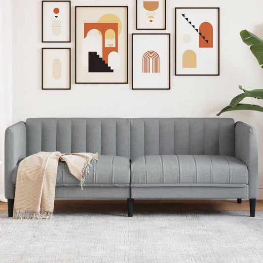 2 Seater Sofa in Light Gray Fabric