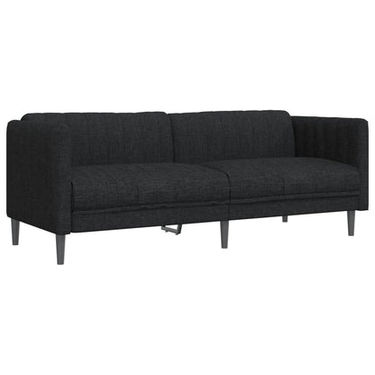 Schwarzes 3-Sitzer-Sofa aus Stoff