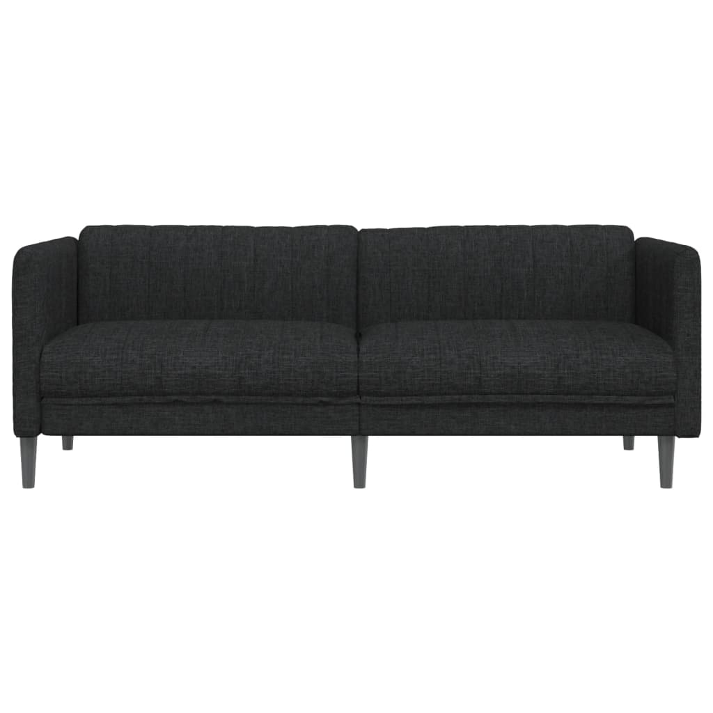 Schwarzes 3-Sitzer-Sofa aus Stoff