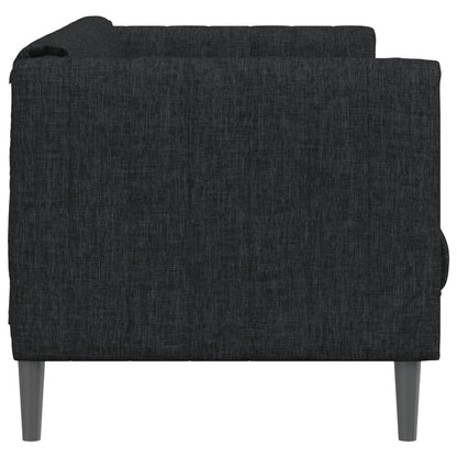 Schwarzes 3-Sitzer-Sofa aus Stoff