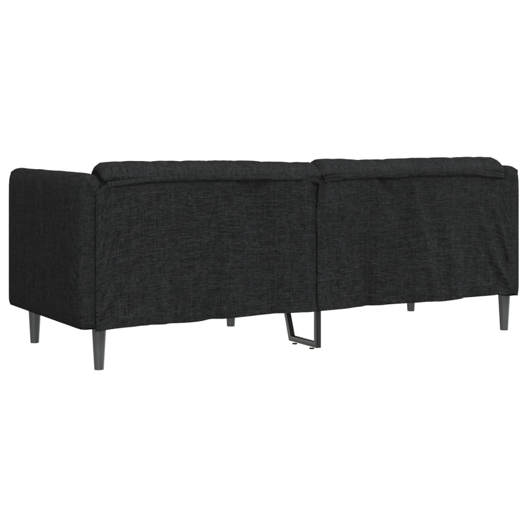 Schwarzes 3-Sitzer-Sofa aus Stoff