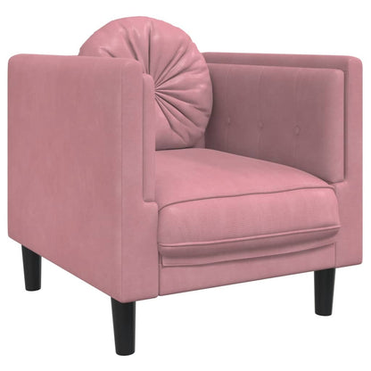 Armchair with Pink Velvet Cushion