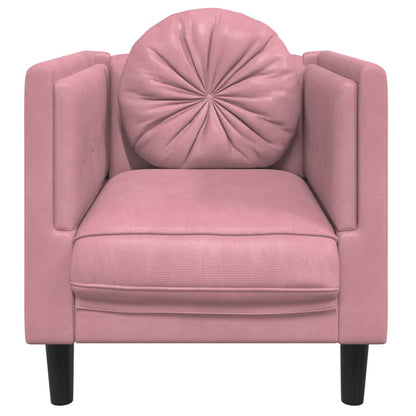 Armchair with Pink Velvet Cushion