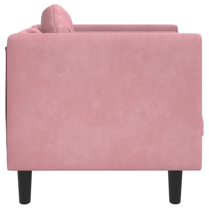 Armchair with Pink Velvet Cushion