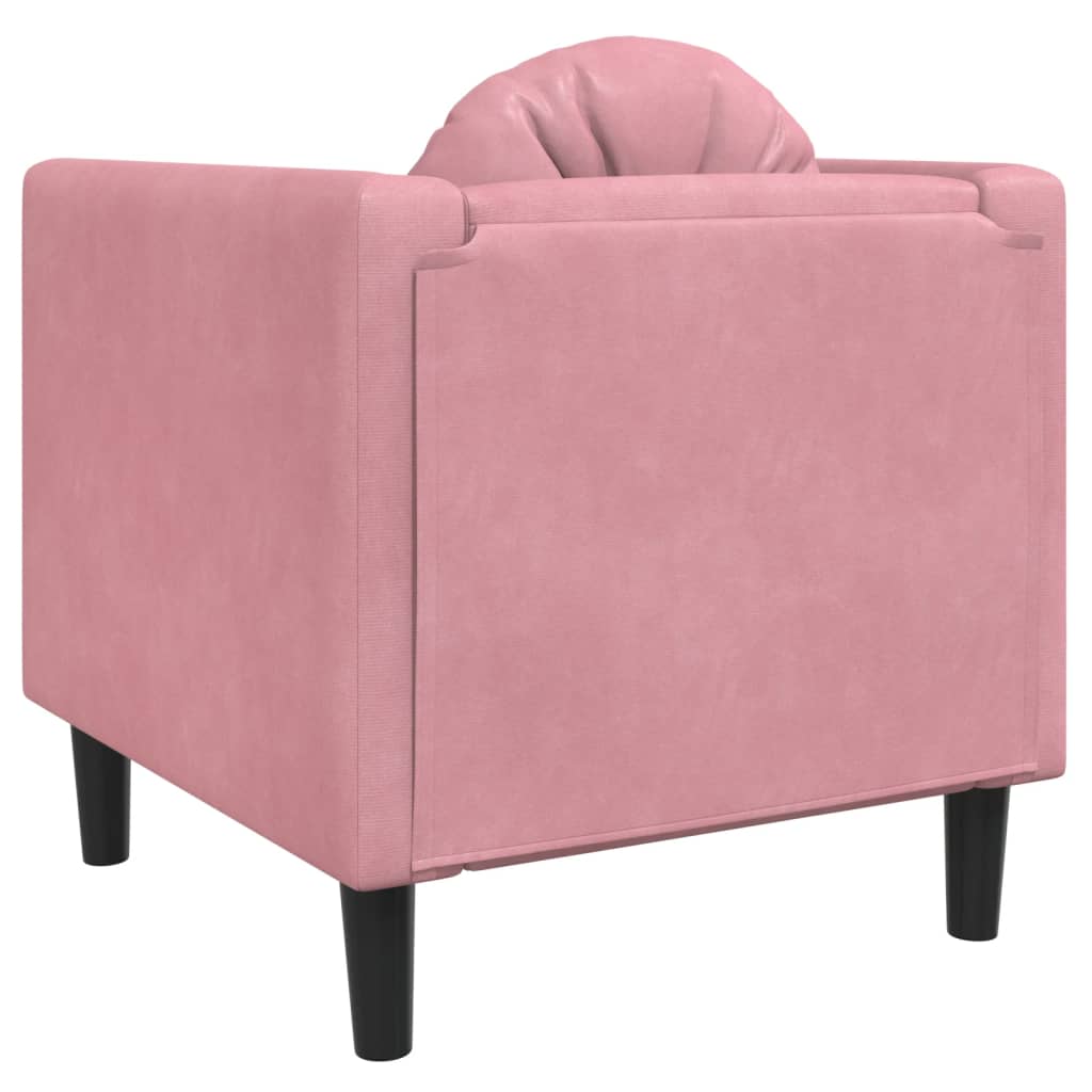 Armchair with Pink Velvet Cushion