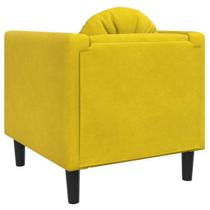 Armchair with Yellow Velvet Cushion