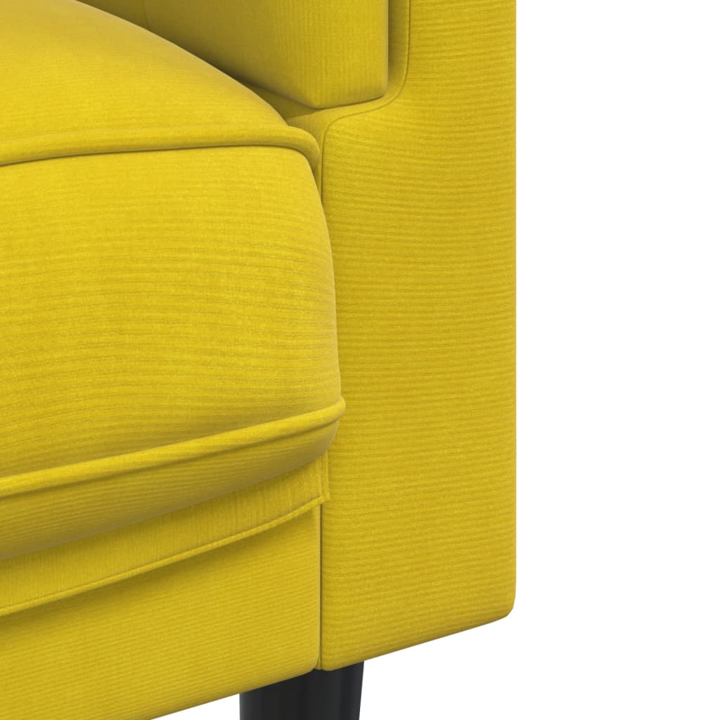 Armchair with Yellow Velvet Cushion