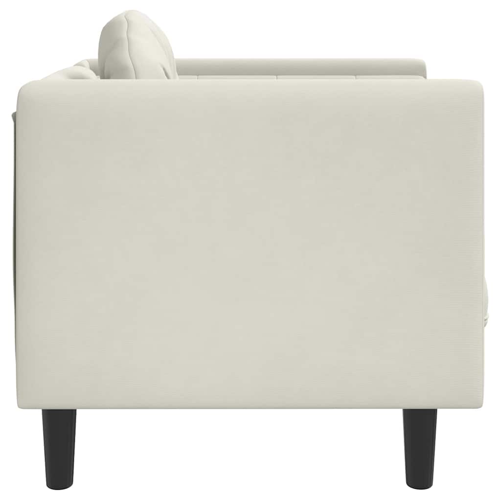 Poltrona con Cuscino Crema in Velluto | homemem39