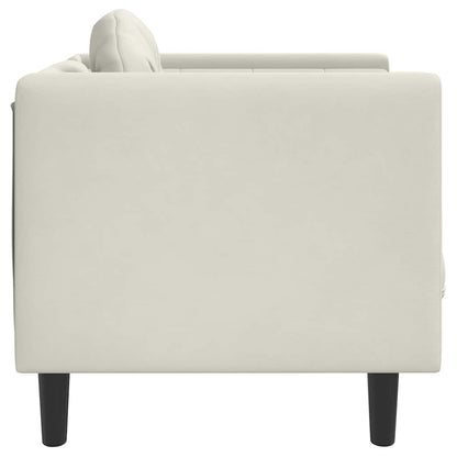 Poltrona con Cuscino Crema in Velluto | homemem39