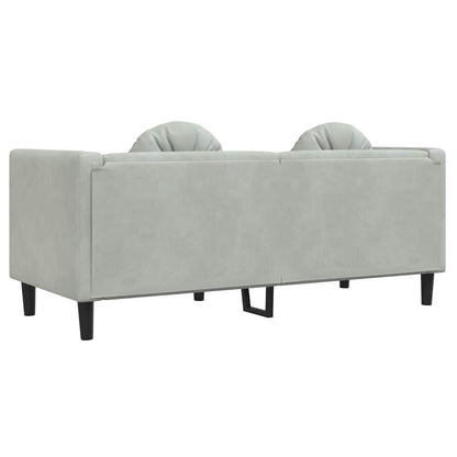Divano a 2 Posti con Cuscini Grigio Chiaro in Velluto - homemem39