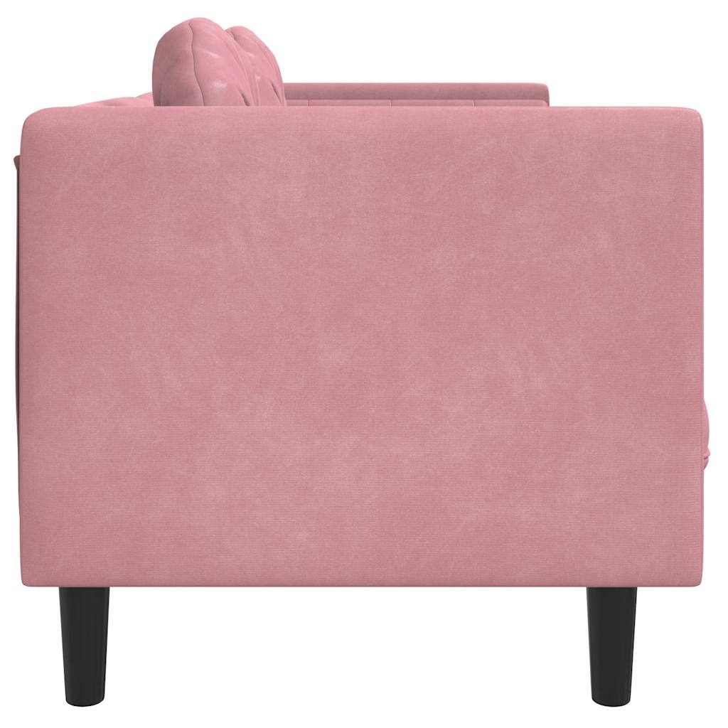 Divano a 2 Posti con Cuscini Rosa in Velluto | homemem39
