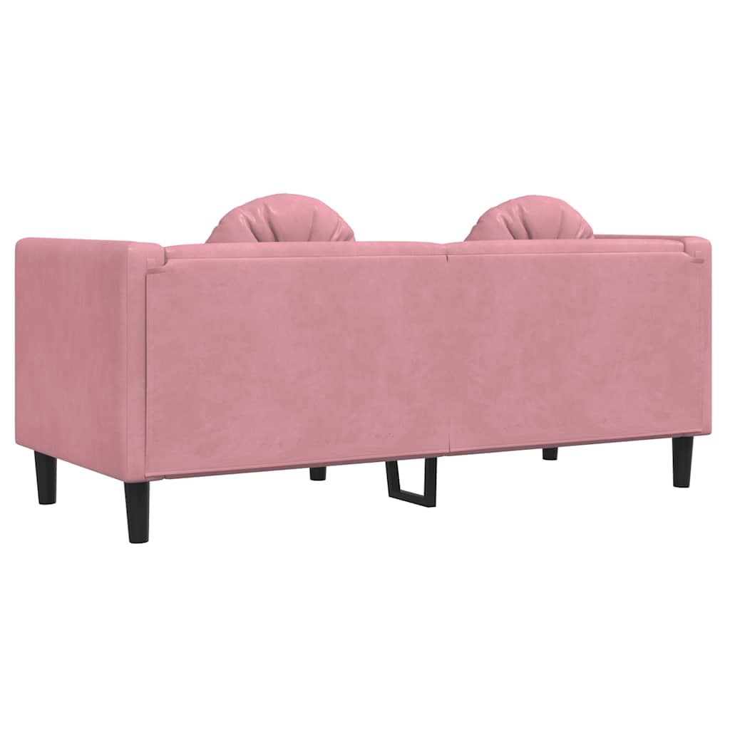 Divano a 2 Posti con Cuscini Rosa in Velluto | homemem39