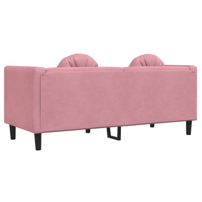 Divano a 2 Posti con Cuscini Rosa in Velluto | homemem39