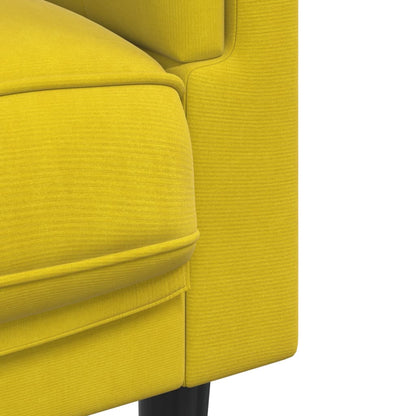 2 Seater Sofa with Yellow Velvet Cushions